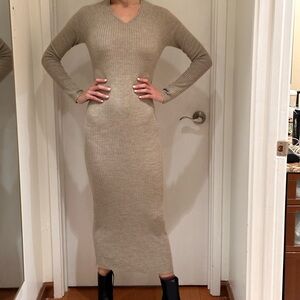 Ribbed merino dress